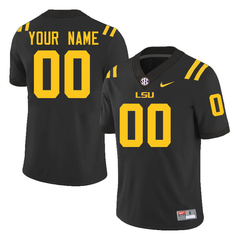 Custom LSU Tigers Name And Number Football Jersey-Black